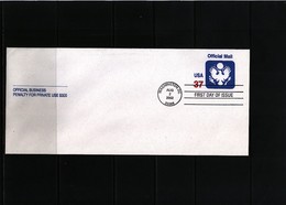 USA 2002 Official Business Postal Stationery Cover 37c With FDC Postmark - 2001-10