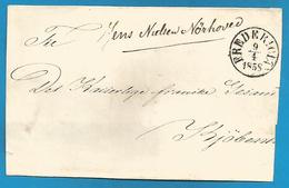 (D032) Devant De Lettre De Fredericia Vers Copenhague Dy 9/4/1858 - Frankeermachines (EMA)