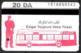 1 Ticket Transport Algeria Bus Algiers Alger - Biglietto Dell'autobus - 1 Billete De Autobús - 1 Busticket - World