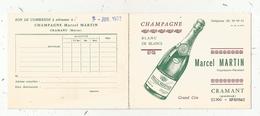 Publicité , Carte De Visite, Prix Courant , Bon De Commande ,4 Pages ,1972 , Champagne Marcel MARTIN, CRAMANT, Marne - Publicités