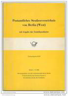 Postamtilches Strassenverzeichnis Von Berlin (West) Mit Angabe Der Zustellpostämter 1966 - Landespostdirektion Berlin - Brandeburgo