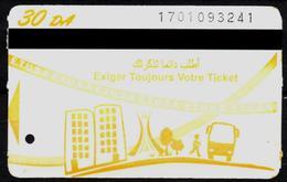 1 Ticket Transport Algeria Bus Algiers Alger - Biglietto Dell'autobus - 1 Billete De Autobús - 1 Busticket - Monde