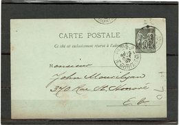 LMM14 - EP CP SAGE 10c REPIQUAGE THE PARIS BRITISH AND AMERICAN SCHOOLS - Overprinter Postcards (before 1995)