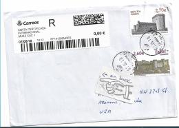 EP362 /  Spanien, Brief, Rückläufer USA - Spanien 2018, Burgen Motive - Storia Postale