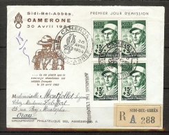 ALGERIE N° 310x4 LEGION ETRANGERE SUR LETTRE ILLUSTREE RECOMMANDEE DU 30/04/54 - Storia Postale