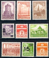 LOTE DE 9 SELLOS NUEVOS DE DINAMARCA,** - Unused Stamps