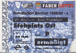 Germany VFL Bochum - Eintrach Frankfurt -  1998 Bundesliga Match Ticket - Tickets D'entrée