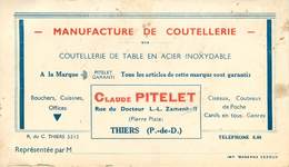 Vieux Papiers - Publicités - Thiers - Publicité - Manufacture De Coutellerie - Claude Pitelet - Publicidad