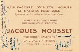 Vieux Papiers - Publicités - Thiers - La Vidalie - Publicité - Manufacture D'objets Moulés - Jacques Mousset - Publicidad