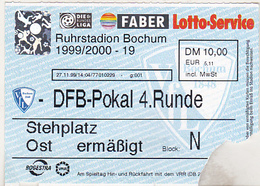 Germany VfL Bochum - 1999 DFB Cup 4th Round Match Ticket - Tickets D'entrée