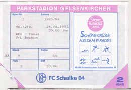 Germany Schalke 04 - VfL Bochum - 1993 DFB Cup Match Ticket - Tickets D'entrée