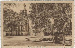 Binche.  -   Le Parc Et L'Eglise   -   1935 - Binche