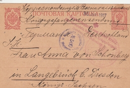 Russie Entier Postal Prisonnier De Guerre Censuré Pour L'Allemagne 1917 - Briefe U. Dokumente