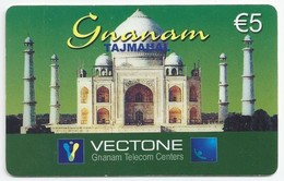 DE.- INTERNATIONAL PHONECARD. Serie 0b12. GNANAM. TAJMAHAL. VECTONE TELECOM CENTERS. € 5. - [3] Tarjetas Móvil, Prepagadas Y Recargos