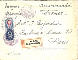 1900- Reg. Cover From St Petersbourg  To Paris Fr. 30 Non - Lettres & Documents