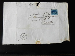 LETTRE DE LIEGE POUR BRUXELLES  -  1861  - - Matasellado De Barras: Distribuciones