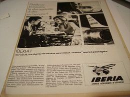 ANCIENNE PUBLICITE LIGNE AERIENNE IBERIA 1965 - Publicités