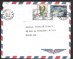 Monaco Lettre Par Avion  Du 25 Janvier 1968  Vers Paris - Covers & Documents