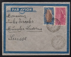 COTE DES SOMALIS - DJIBOUTI / 1937 LETTRE PAR AVION POUR LA SUISSE VIA MARSEILLE (ref LE2457) - Storia Postale