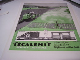 ANCIENNE PUBLICITE  UNE MARQUE TECALEMIT  1941 - Tracteurs