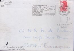 Variété Sur Lettre  Timbre 2,20 Liberté Rouge Avec 3 Bandes De Phosphore, Une Fine à Gauche Et 2 à Droite - Storia Postale