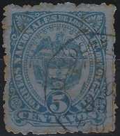 COLOMBIA 1885 N°75 5 Centavos Oblitéré Càd Français Hexagonale De Ligne De Paquebot, RR Signé Calves - Colombia