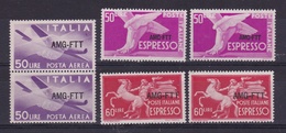 1949 1950 1952 Italia Italy Trieste A   POSTA AEREA 50L, ESPRESSO 60L E ESPRESSO 50L (x2) MNH** - Express Mail