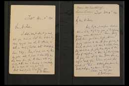 RICHARD DODDRIDGE BLACKMORE  AUTOGRAPH LETTERS SIGNED 1892-1896 Interesting Group Of Four Handwritten Personal Letters W - Autres & Non Classés