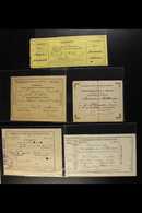 EUROPEAN RAILWAY PARCEL RECEIPTS  1885-1907 All Different Used Printed Freibillets/Freikartes, With Serbia (2), Spain (2 - Other & Unclassified