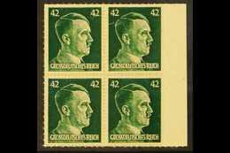 FILM MEMORABILIA - STAMPS.  42pf Green Grossdeutsches Reich Hitler Marginal Block Of 4 Reproduction Stamps Made Exclusiv - Unclassified