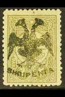 1913  2pa Olive Green Overprinted "Eagle" In Black, SG 3 (Mi 3), Fresh Mint, Couple Nibbed Perfs At Left. For More Image - Albania