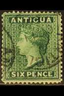 1884-87  6d Deep Green, SG 29, With 'Moreton Evans' RE-ENTRY (position 26), Cds Used. For More Images, Please Visit Http - Sonstige & Ohne Zuordnung