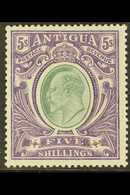 1907  5s Grey Green & Violet, CC Wmk, SG 40, Fine Mint For More Images, Please Visit Http://www.sandafayre.com/itemdetai - Other & Unclassified