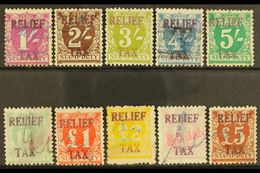 NEW SOUTH WALES  REVENUE STAMPS Circa 1930 Relief Tax Purple Overprint Complete Set, Barefoot 5B/17B, Fine Used. (10 Sta - Sonstige & Ohne Zuordnung