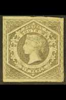 NEW SOUTH WALES  1854-59 6d Grey Imperf, SG 90, Unused No Gum With 4 Margins, Small Faults / Repair. Good- Looker, Cat £ - Other & Unclassified