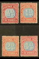 VICTORIA  POSTAGE DUES 1890 ½d, 1d, 2d, And 4d All Listed Shades, SG D1a/D4a, Fine Mint. (4 Stamps) For More Images, Ple - Other & Unclassified