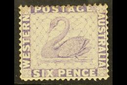 WESTERN AUSTRALIA  1864-79 6d Violet WATERMARK SIDEWAYS, SG 57b, Very Fine Mint, Lightly Hinged. For More Images, Please - Sonstige & Ohne Zuordnung