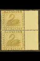 WESTERN AUSTRALIA  1888 2d Grey, SG 104, Mint Vertical Marginal Pair, The Lower Stamp Being Never Hinged. (2 Stamps) For - Sonstige & Ohne Zuordnung