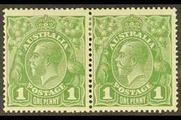1924  1d Sage-green, Wmk 6a, Horizontal Pair One With "RA" JOINED Variety, SG 82 And 82d, Fine Mint. (2 Stamps) For More - Sonstige & Ohne Zuordnung