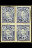 1937-49  3d Bright Blue Perf 13½x14 Die II Ordinary Thin Paper, SG 168ca, Fine Mint (two Stamps Never Hinged) BLOCK Of 4 - Autres & Non Classés