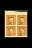 BOSNIA AND HERZEGOVINA  1906 5k Francis Joseph IMPERF PLATE PROOFS BLOCK Of 4 Printed In Orange-brown On Ungummed Paper, - Other & Unclassified