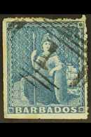 1860  1d Pale Blue Pin Perf 14, SG 14, Fine Used For More Images, Please Visit Http://www.sandafayre.com/itemdetails.asp - Barbados (...-1966)