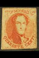 1861  40c Red/vermillion "Medallion" (SG 15, COB 12, Michel 9 II), Mint With Toned, Large Part Original Gum, Three Margi - Sonstige & Ohne Zuordnung