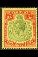 1918-22  5s Deep Green & Deep Red/yellow, SG 53, Very Fine Mint For More Images, Please Visit Http://www.sandafayre.com/ - Bermuda