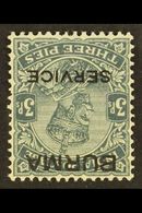 1937  Official 3p Slate, Watermark Inverted, SG O1w, Very Fine Mint. For More Images, Please Visit Http://www.sandafayre - Birmania (...-1947)