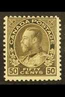 1911-25  50c Sepia, SG 215 (Unitrade 120), Fine Never Hinged Mint. For More Images, Please Visit Http://www.sandafayre.c - Autres & Non Classés