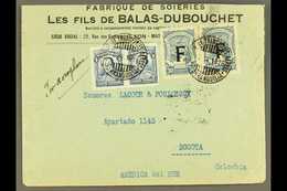 SCADTA  1923 Cover From France Addressed To Bogota, Bearing Colombia 4c (x2) And SCADTA 1923 30c Pair With "F" Consular  - Kolumbien