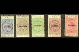 1921-23  Postal Fiscal (QV Tall Type) Set, SG 76/80, Very Fine Mint (5 Stamps) For More Images, Please Visit Http://www. - Cook Islands