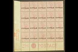 1880  2½d Rosy Mauve, SG 3, Plate 14, Lower Left CORNER BLOCK OF TWENTY (5 X 4) With Full Marginal Descriptions, Never H - Other & Unclassified