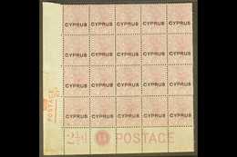 1880  2½d Rosy Mauve, SG 3, Plate 14, Lower Left CORNER BLOCK OF TWENTY (5 X 4) With Full Marginal Descriptions, Never H - Altri & Non Classificati